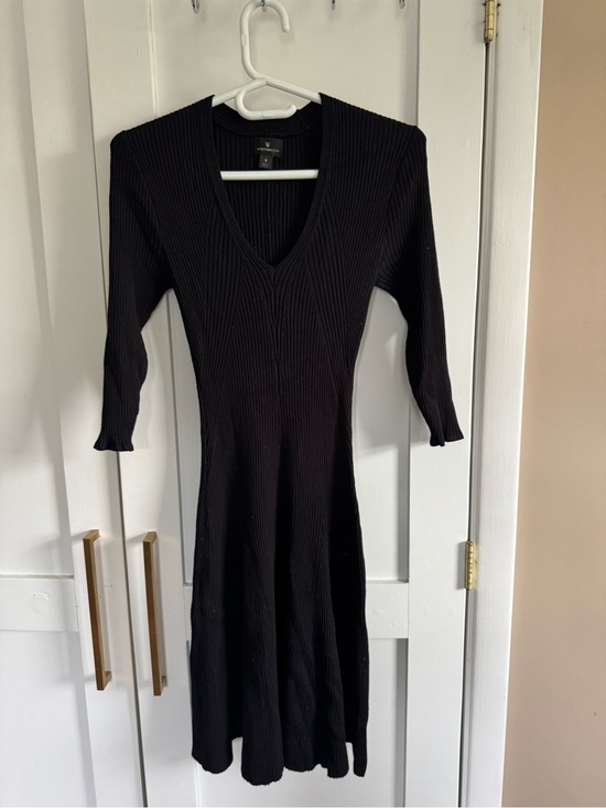 Worthington Dresses & Skirts - Worthington Black Ribbed V-Neck Long Sleeve Dress